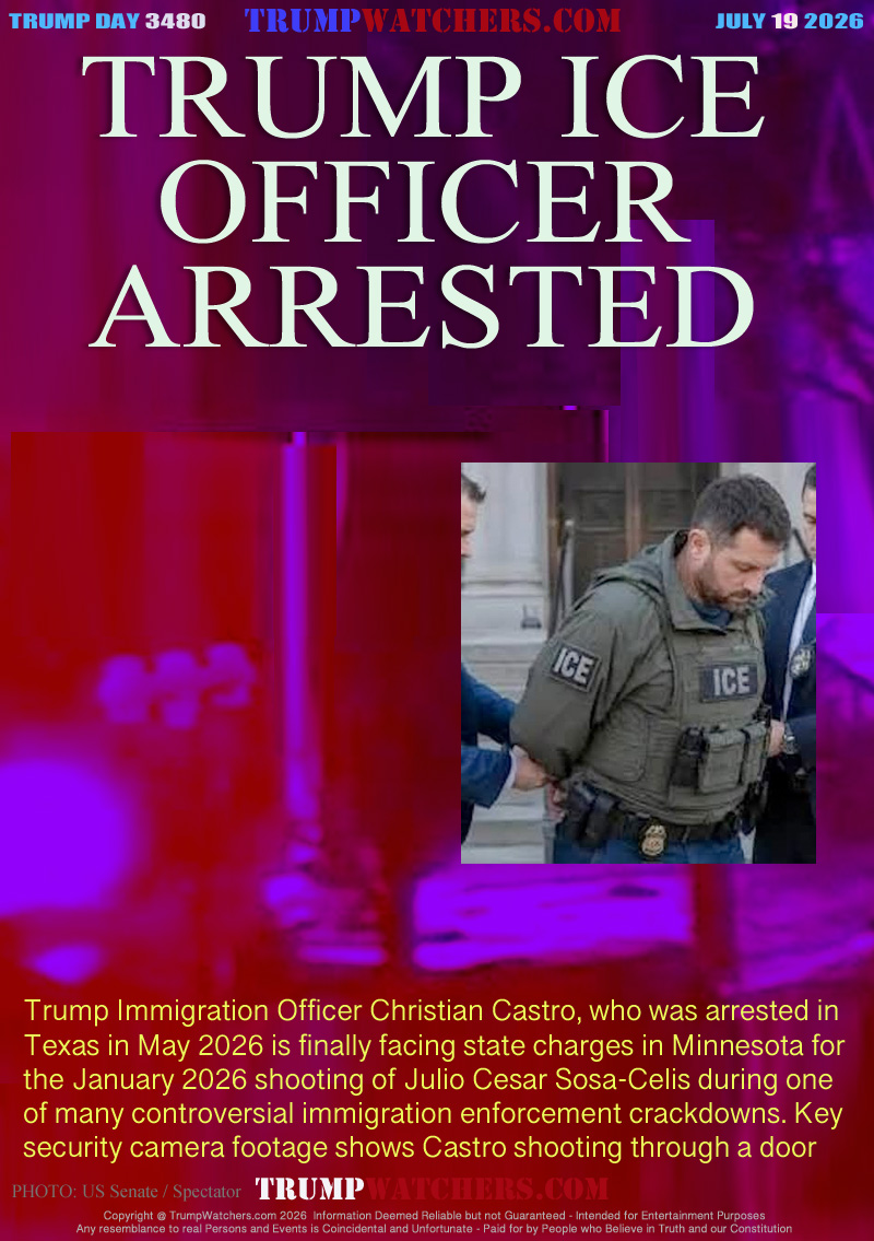 Trump Immigration Officer Christian Castro, who was arrested in
Texas in May 2026 is finally facing state charges in Minnesota for 
the January 2026 shooting of Julio Cesar Sosa-Celis during one 
of many controversial immigration enforcement crackdowns. Key
security camera footage shows Castro shooting through a door